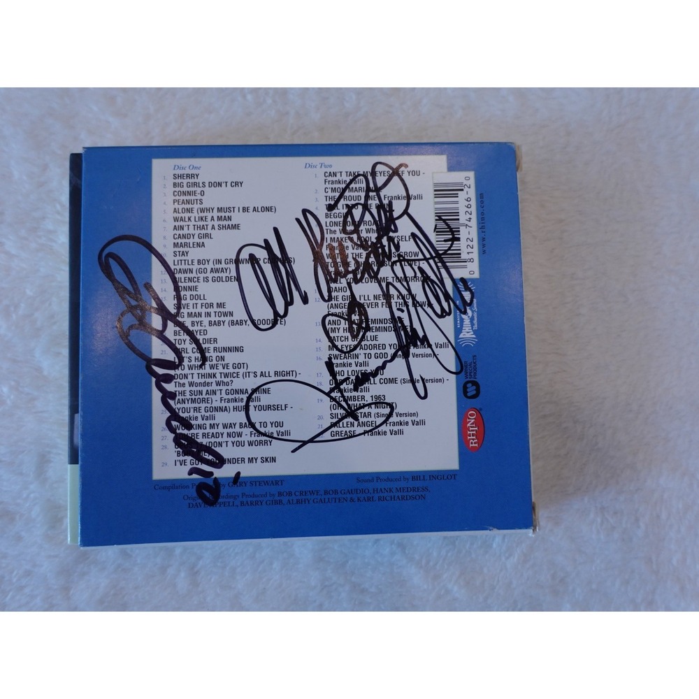 Autographed Frankie Valli Bob Gaudio Four Seasons In Season: Anthology CD Signed